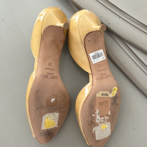 Jimmy Choo peakaboo gold patient pumps. Kitten heal. - Picture 5 of 9